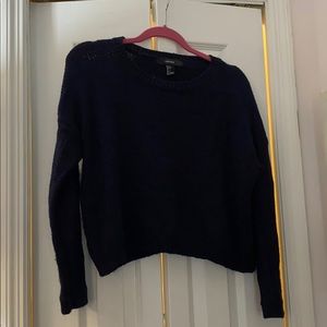Navy Blue Crop Sweater